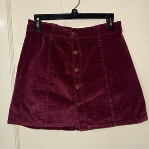 Red Mini A-Line Skirt